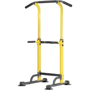 soges Power Tower Pull Up Bar Station, Free Standing Pull Up Rack Dip Station for Home Gym, Height Adjustable Home Strength Training Fitness Workout Equipment