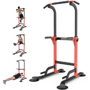 Pull Up Dip Station For Home Gym Strength Training Fitness Workout Station Chin-Ups Push-Ups Pull-Ups Dip-Ups 330LBS T055CDC