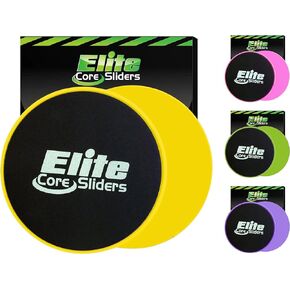 Elite Sportz Core Sliders for Working Out - Pack of 2 Compact, Dual Sided Gliding Discs for Full Body Workout on Carpet or Hardwood Floor - Fitness & Home Exercise Equipment - Small Gift for Athletes