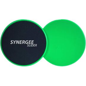 Synergee Core Sliders. Dual Sided Use on Carpet or Hardwood Floors. Abdominal Exercise Equipment