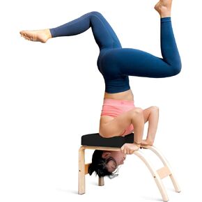 THUNDESK Yoga Inversion Bench Headstand Prop Upside Down Chair for Balance Training Core Strength Building Backbends Yoga Asana Practice Chair