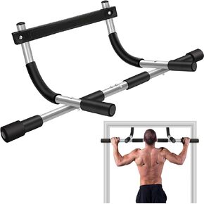 TOPOKO Upgrade Pull Up Bar for Doorway, Max Capacity 440 lbs Chin Up Bar, No Screws Portable Upper Body Fitness Workout Bar, Strength Training Door Frame Pull-up Bars, Hanging Bar for Exercise, Door Workout Bar with Foam Grips, Indoor Pullup Bars Fitness 