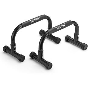 Push Up Bar, Parallettes Bars For L-sit & Dip, Heavy-Duty No Wobbling Parallel Bars Stand For Handstands, Full Planche, Calisthenics, 9.5in High Workout Stands for Home Fitness Training