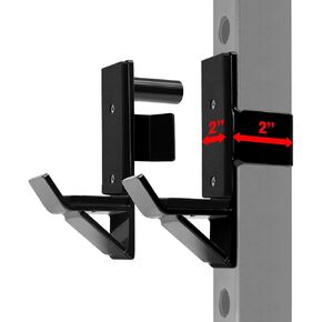 Yes4All Attachments Capacity 1000 LBS for 2x2" Tube, 1" Hole Power Cage including J-Hook, Spotter Arm, Dip Bar for Squat Rack