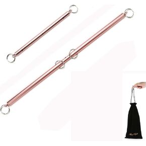 EXREIZST Adjustable 2 Rose Gold Spreader Bar Expandable Sports Exercise Training Set