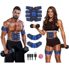 Abs Stimulator Ab Stimulator Rechargeable Ultimate Abs Stimulator for Men Women Abdominal Work Out Abs Power Fitness Abs Muscle Training Workout Equipment Portable Black