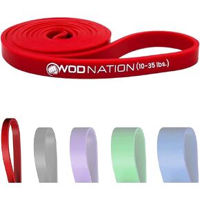 WOD Nation Pull Up Assistance Bands (10-175lbs Band) - Best for Pullup Assist, Chin Ups, Resistance Bands Exercise, Stretch, Mobility Work & Serious Fitness - 41 inch Straps