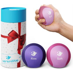 Serenilite Hand Therapy Exercise Stress Ball Bundle, Tri-Density Stress Balls for Adults & Grip Strengthening, Squeeze Balls for Hand Therapy, Hand Therapy Balls, Squeeze Ball, Hand Balls for Therapy