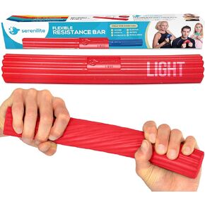 Serenilite Flexible Resistance Bar, Grip Strength Trainer, Resistance Band, Forearm Exerciser Workout, Flexible Bar for Tennis Elbow, Golfers Elbow, Physical Therapy, Pain Relief, Tendonitis, Recovery