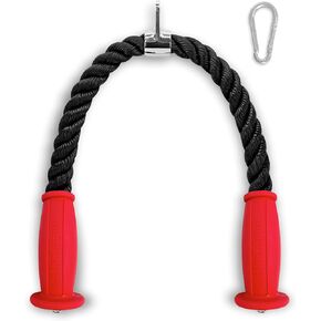 Ergonomic Tricep Rope Cable Attachment, Comfort Grips, Non-Slip, Reducing Wrist Pressure and Skin Rubs, Easy to Clean - The Ultimate Triceps Pull Down Accessory for Gym & Home Gym