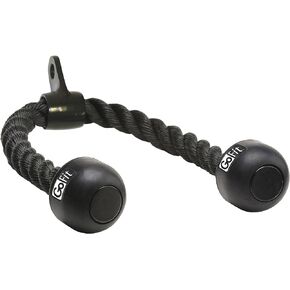 GoFit Tricep Rope Machine Attachment - Steel Equipment, Black