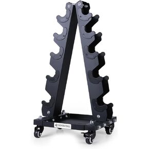 LIONSCOOL Premium Solid Dumbbell Rack Stand Only, A-Frame Portable Weight Storage Organizer with Optional Tray and Wheels, Perfect for Home Gym Fitness Storage (20LBS-700LBS Weight Capacity Available)