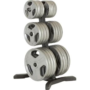 Fitness Reality X-Class Olympic Weight Tree - Heavy-Duty Bumper Plate Rack for Home Gym - Chrome Storage Posts - Includes 2 Barbell Holders - 1,000 Lb. Capacity