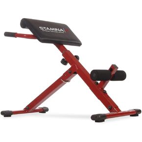 Stamina X Adjustable Ab, Back, and Core Strength Exercise, Sit-Up Fitness Hyperextension Weight Bench for At-Home Workouts