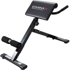 Stamina X Adjustable Ab, Back, and Core Strength Exercise, Sit-Up Fitness Hyperextension Weight Bench for At-Home Workouts