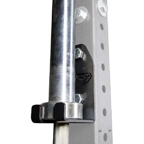 PRx Performance Squat Rack Mounted Olympic Barbell Storage Hanging USA Made Steel Single Bar Holder for 3x3 Uprights with 5/8" Holes, Vertical Squat Rack Attachment