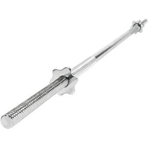 Sunny Health & Fitness 60 Inch Threaded Chrome Barbell Bar, 1 Inch Barbell Diameter with Ring Collars - STBB-60