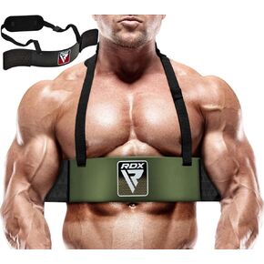 RDX Arm Blaster Biceps Triceps, 23" Aluminum Fitness Curl Support Isolator, Weightlifting Muscle Gains Big Arms Extension Builder, Adjustable 42" Strap, 6MM Neck Pad, Curved Design, Thick Padding