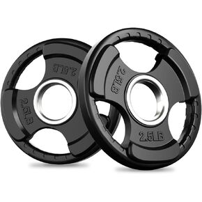 RitFit Olympic Rubber Grip Plates for Barbell, 2-Inch Weight Plates for Weightlifting and Strength Training in Home & Gym, Single, Pair and Sets(2.5/5/10/25/35/45 LB)