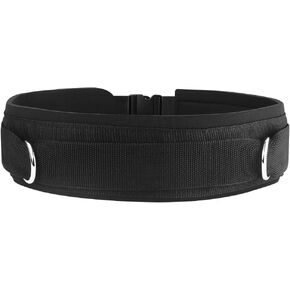 Waist Belt Neoprene Padded Gym Pulley Strap with Rings for Cable Machines Fitness Exercise Speed Agility Resistance Training