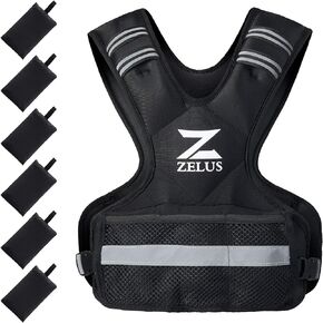 ZELUS Weighted Vest for Men and Women | 4-10lb/11-20lb/20-32lb Vest with 6 Ironsand Weights for Home Workouts | Adjustable Body Weight Vest Exercise Set for Cardio and Strength Training