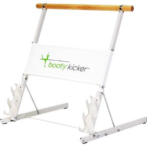 – Home Fitness Exercise Barre, Folds Flat, Portable, Storable, Strong Angular Design for Pushing, Pulling, Balance & Ballet Exercises, wood, steel, nickle, Perfect for Barre Workouts