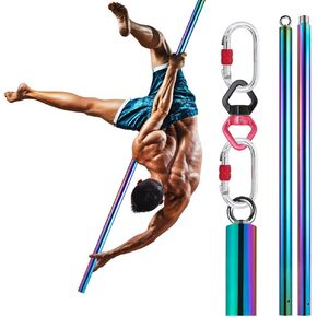 Flying Pole 2M Aerial Dancing Pole Equipment Flying Pole for Home Silver Portable Dance Pole Great for Bedroom, Pole Dance Studio & Pole Fitness