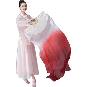 Women 150 * 90cm 1 Pair (Left+Right) Silk Belly Dance Fans Veil Belly Dancing Fans Chinese Silk Fan for Dancing