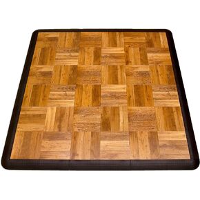 Big Floors 3X3DKMAPLEFLOOR Interlocking Lightweight Plastic Modular Dance Floor Kit (3' x 3'), Dark Maple, 21 Piece