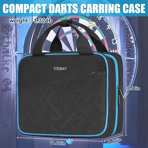 حافظة سهام Ytonet لـ 12 سهمًا، 3 أكياس بلاستيكية قابلة للإزالة للملحقات والنصائح والأعمدة والطيران، حقيبة حمل سهام مع جيب أمامي للهاتف المحمول، مناسبة للسهام ذات الأطراف الناعمة والفولاذية، أسود (الجراب فقط) in Kuwait