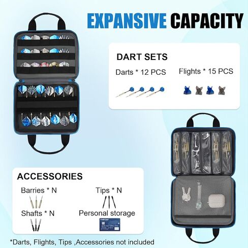 حافظة سهام Ytonet لـ 12 سهمًا، 3 أكياس بلاستيكية قابلة للإزالة للملحقات والنصائح والأعمدة والطيران، حقيبة حمل سهام مع جيب أمامي للهاتف المحمول، مناسبة للسهام ذات الأطراف الناعمة والفولاذية، أسود (الجراب فقط) in Kuwait