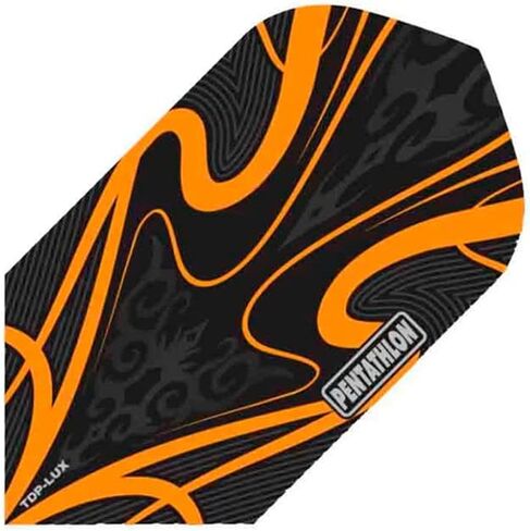 لعبة رمي السهام الأمريكية 3 مجموعات (9 رحلات طيران) Pentathlon TDP LUX Orange Slim Dart Flights - 100 ميكرون (قاسية جدًا) in Kuwait