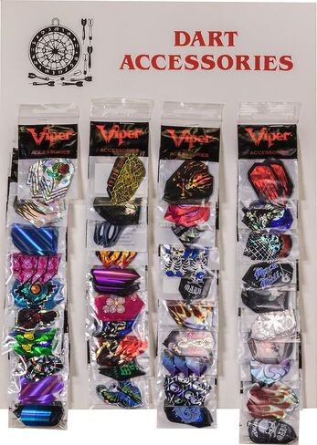 Viper Assorted 2D Glitter Dart Flight على بطاقة العرض: 40 مجموعة من الرحلات المختلطة (القياسية والنحيفة)، 120 قطعة in Kuwait