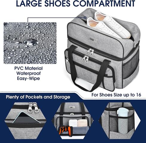 حقيبة بولينج ذات بكرتين CAB55 مع حجرة منفصلة للأحذية، وحقيبة بولينج ذات كرتين بعجلات، (حتى مقاس الرجال الأمريكي 16)، وجيوب متعددة للملحقات متعددة الوظائف in Kuwait