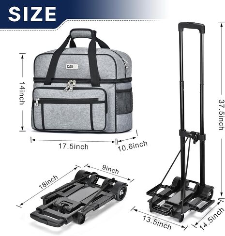 حقيبة بولينج ذات بكرتين CAB55 مع حجرة منفصلة للأحذية، وحقيبة بولينج ذات كرتين بعجلات، (حتى مقاس الرجال الأمريكي 16)، وجيوب متعددة للملحقات متعددة الوظائف in Kuwait