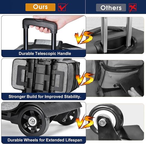 حقيبة بولينج ذات بكرتين CAB55 مع حجرة منفصلة للأحذية، وحقيبة بولينج ذات كرتين بعجلات، (حتى مقاس الرجال الأمريكي 16)، وجيوب متعددة للملحقات متعددة الوظائف in Kuwait