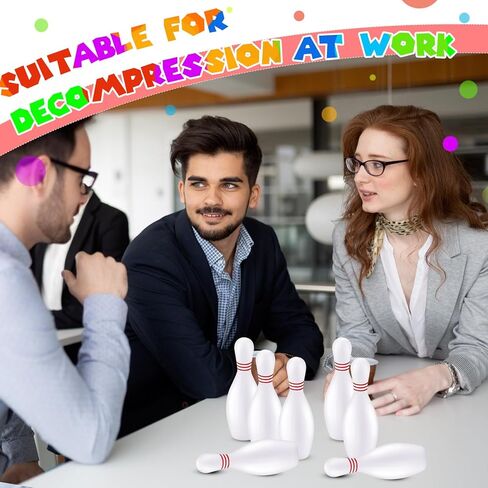 24 قطعة من دبابيس البولي يوريثان لتخفيف التوتر، مجموعة بولينج للأطفال والفتيات والكبار، ألعاب رياضية، 1.89 × 5.55 بوصة in Kuwait