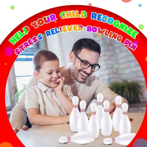 24 قطعة من دبابيس البولي يوريثان لتخفيف التوتر، مجموعة بولينج للأطفال والفتيات والكبار، ألعاب رياضية، 1.89 × 5.55 بوصة in Kuwait