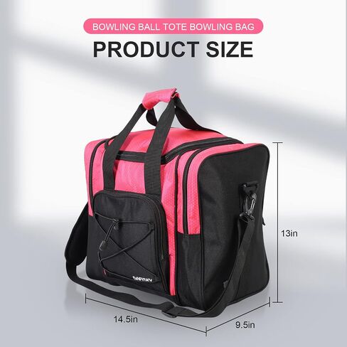 Bowling Ball Bag for Single Ball - Bowling Ball Tote Bag with Padded Ball Holder, 2 Pockets fit Bowling Shoes Up to Mens Size 14 and Accessories in Saudi Arabia