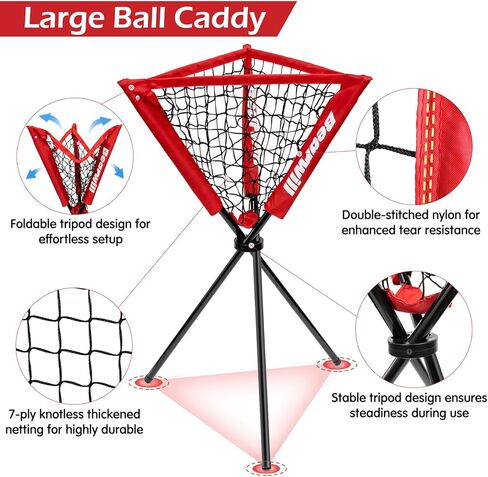 Bearwill Baseball Net, 7x7ft Baseball Softball Practice Net with Large Ball Collection System, Pitching Net with Batting Tee, 2 Strike Zone, Carry Bag, Baseball Nets for Batting Hitting Pitching in Kuwait