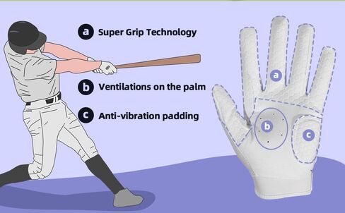 قفازات Seibertron B-A-R PRO 2.0 المميزة للبيسبول/الكرة اللينة، قفازات فائقة الإمساك مناسبة للبالغين والشباب in Kuwait