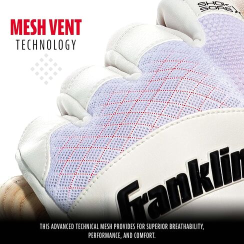 قفازات الضرب البيسبول MLB من Franklin Sports - قفازات الضرب Shok-Sorb X للبيسبول + الكرة اللينة - أزواج قفازات الضرب المبطنة للبالغين + الشباب - ألوان متعددة + مقاسات in Saudi Arabia