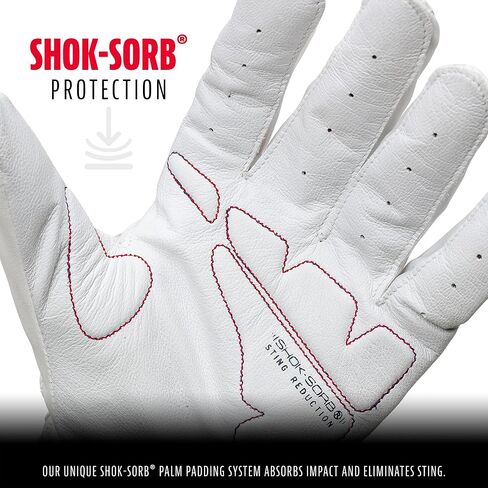 قفازات الضرب البيسبول MLB من Franklin Sports - قفازات الضرب Shok-Sorb X للبيسبول + الكرة اللينة - أزواج قفازات الضرب المبطنة للبالغين + الشباب - ألوان متعددة + مقاسات in Saudi Arabia