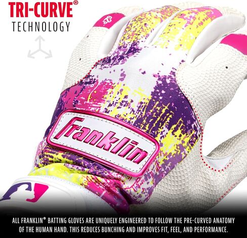 Franklin Sports MLB Youth Teeball Batting Gloves - Grow to Pro Kids Baseball + Softball Flexible Batting Gloves - Boys + Girls Expandable Batting Gloves for Teeball, Baseball + Softball in Kuwait
