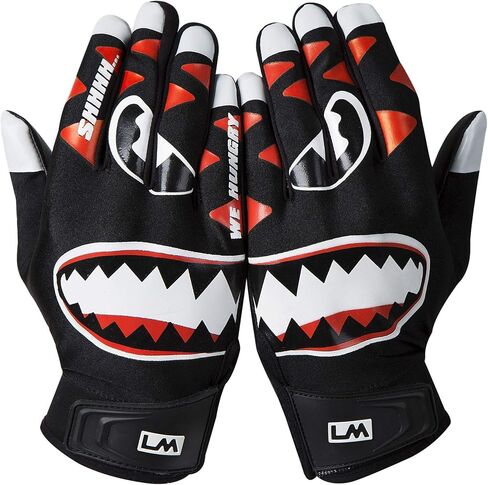 Loudmouth Baseball Batting Gloves - Adult & Youth Sizes | Genuine Pro Grade Leather Palm | Form Fitting Comfortable Spandex Fabric | Adjustable Neoprene Wristband | Adult & Youth Batting Gloves in Kuwait