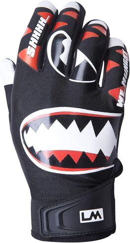 Loudmouth Baseball Batting Gloves - Adult & Youth Sizes | Genuine Pro Grade Leather Palm | Form Fitting Comfortable Spandex Fabric | Adjustable Neoprene Wristband | Adult & Youth Batting Gloves in Kuwait