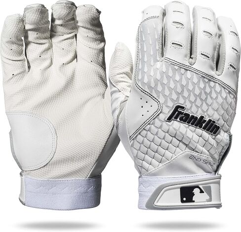 Franklin Sports MLB 2nd Skinz Batting Gloves - Adult + Youth Baseball + Softball Batting Gloves - Men's + Kids Baseball, Teeball + Softball Gloves - Multiple Sizes + Colors Available in Saudi Arabia