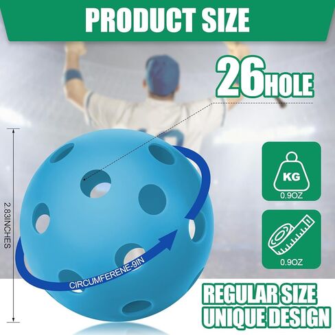36 Pack Baseball Practice Balls Plastic Training Balls Lightweight Baseball Hollow Softballs with a Drawstring Bag for Hitting, Baseball Batting Training Indoor Outdoor Use in Kuwait
