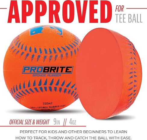 Franklin Sports - Pro Brite - Neon Rubber Teeball - MLB - Youth Tball - Baseball + Softball - Indoor & Outdoor Use in Kuwait