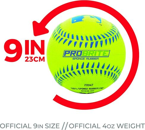 Franklin Sports - Pro Brite - Neon Rubber Teeball - MLB - Youth Tball - Baseball + Softball - Indoor & Outdoor Use in Kuwait